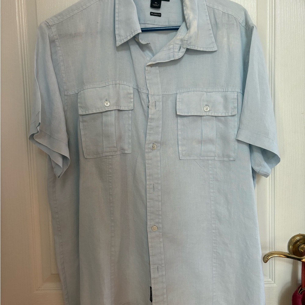 Michael Kors Light Blue Casual Button Down Shirt